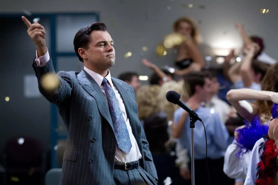 Leonardo DiCaprio in dem Film „The Wolf of Wall Street“. Bild: PA/Alamy