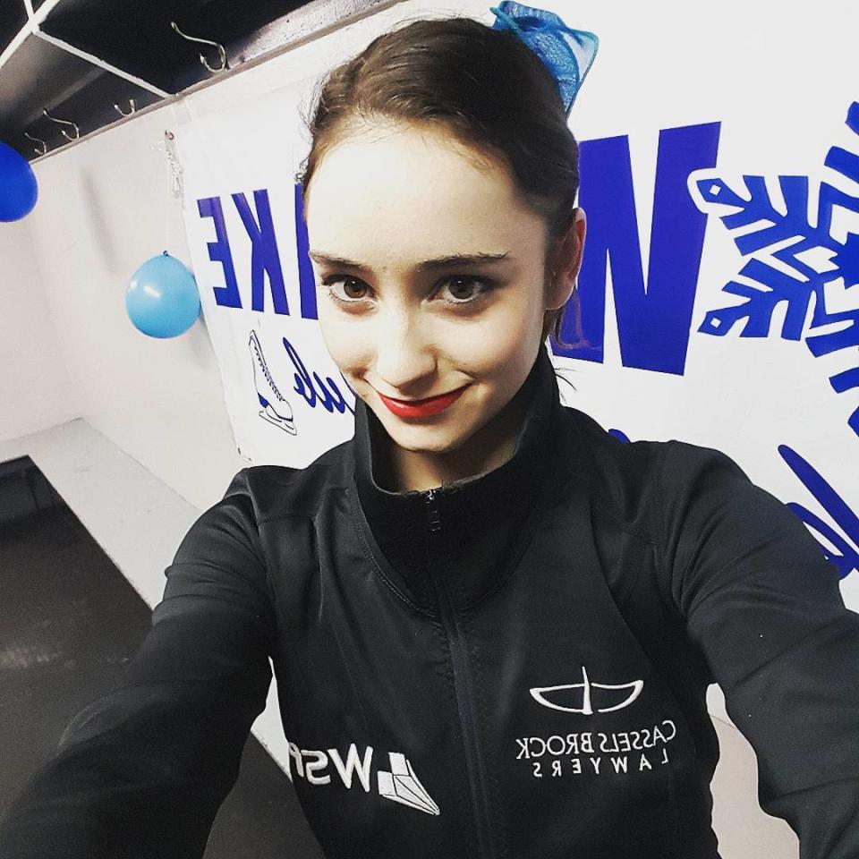 <p>In Sochi, she skated in both segments of the team event, helping Canada win a silver medal. (Photo via Instagram/kaetkiss) </p>