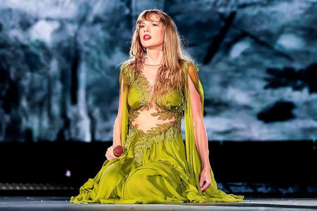 <p>Buda Mendes/Getty Images</p> Taylor Swift performs in Rio de Janeiro for her Eras tour