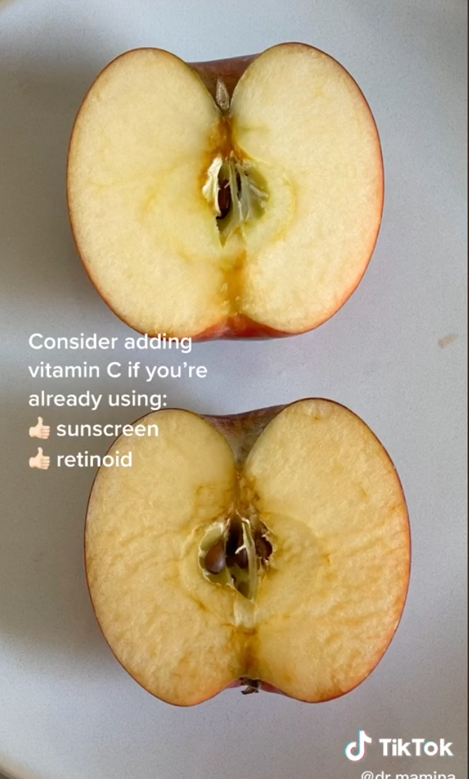 doctor's suggestion to try vitamin C with sunscreen and retinoid
