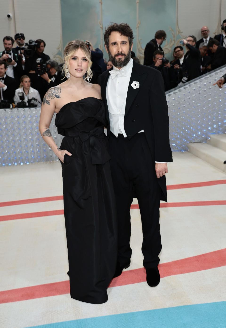 Natalie McQueen and Josh Groban attend the 2023 Met Gala.