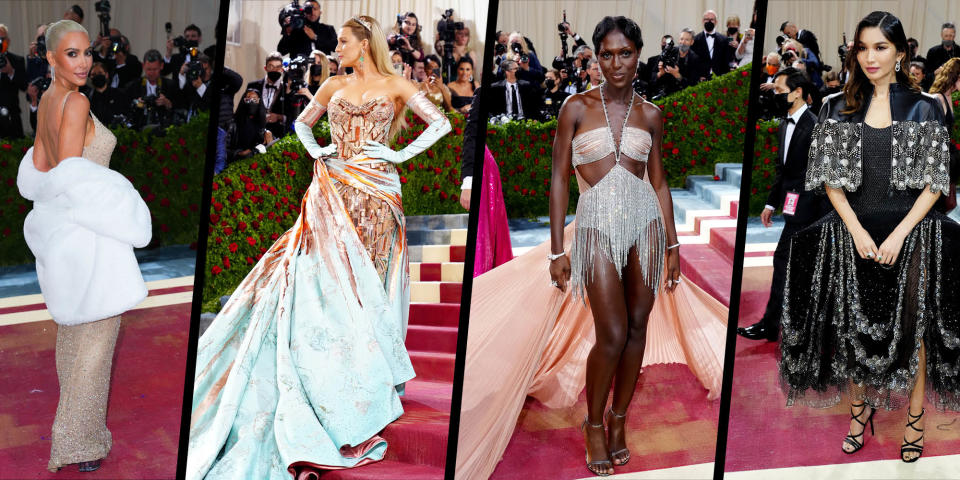 <p class="body-dropcap">On Monday evening, the Met Gala returned to its usual scheduling as the museum hosted its charitable event on the first Monday of May, bringing out some of the world's biggest stars, who embraced Old Hollywood glamour and celebrated the Gilded Age.</p><p>This year's theme was a continuation of last year's with the event held to celebrate the opening of part two of the same exhibition, 'In America: An Anthology of Fashion'. This part of the exhibition explores the development of American fashion by presenting narratives that relate to the complex and layered histories of those spaces. The organisation asked guests to explore a "thoughtful homage to our country's history", the press release explained, while the invitations suggested that they embraced "white tie" and "gilded glamour".</p><p>This theme led to some amazing fashion moments, which included Kim Kardashian slipping into Marilyn Monroe's most famous dress, several stars nodding to the past with sequins, tulle and corsets, while we also saw some of the best headpieces we've seen in a long while.</p><p>Below, we round up our 10 favourite looks from the 2022 Met Gala. <a href="https://www.harpersbazaar.com/uk/fashion/g39886915/all-the-looks-met-gala-2022/" rel="nofollow noopener" target="_blank" data-ylk="slk:For every single outfit from the red carpet, head this way." class="link ">For every single outfit from the red carpet, head this way.</a><br></p>