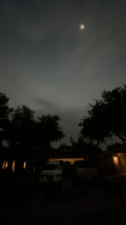 Watching the eclipse in Round Rock, Texas, on April 8. (Courtesy: Ashley St. Clair)