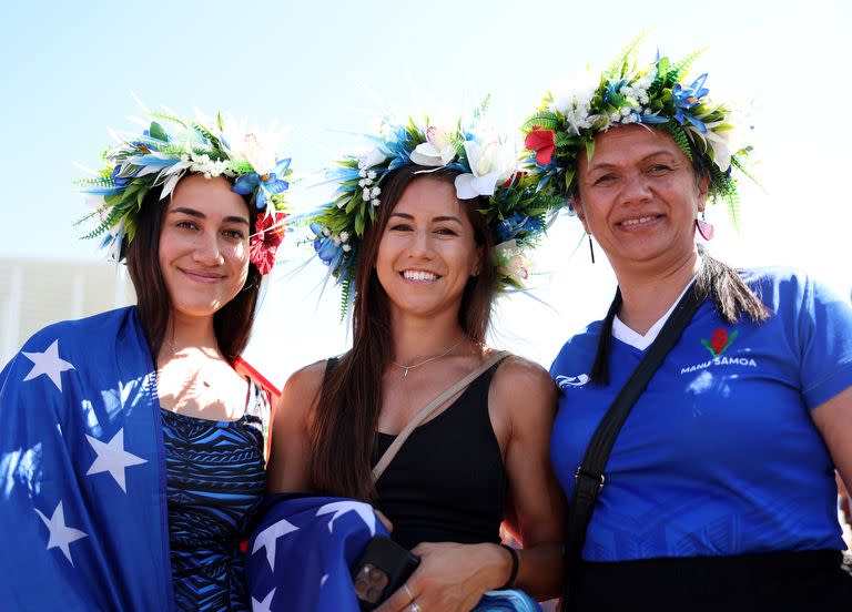 Los fanáticos de Samoa, en su mayoría, son los familiares de los jugadores que se enfrentarán con los Pumas