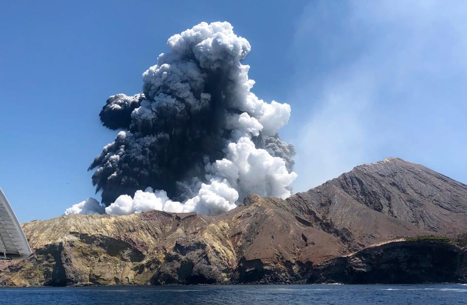 This Dec. 9, 2019, file photo provided by Lillani Hopkins, shows the eruption of the volcano on White Island off the coast of Whakatane, New Zealand.