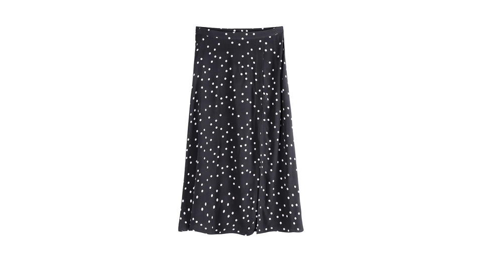 hush Elaine Spot Print Midi Split Skirt 