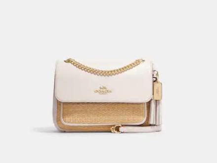 Coach Outlet Nolita 19 In Blocked Signature Canvas in White