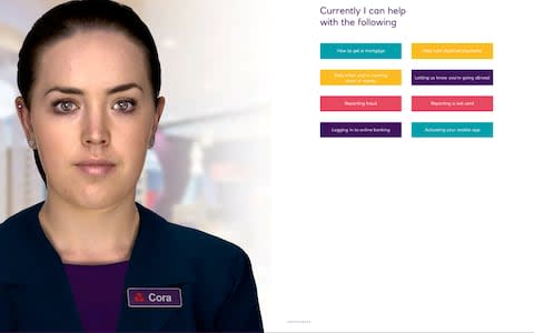 Cora, NatWest's AI assistant - Credit: NatWest handout