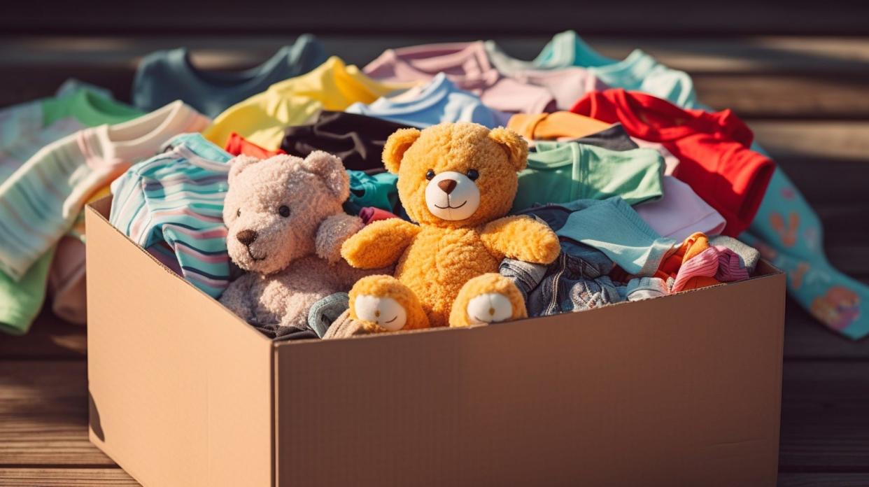 One way to get organized and declutter your home while being eco-friendly is to donate items to a local charity or organization to reuse so they don't end up in a landfill.