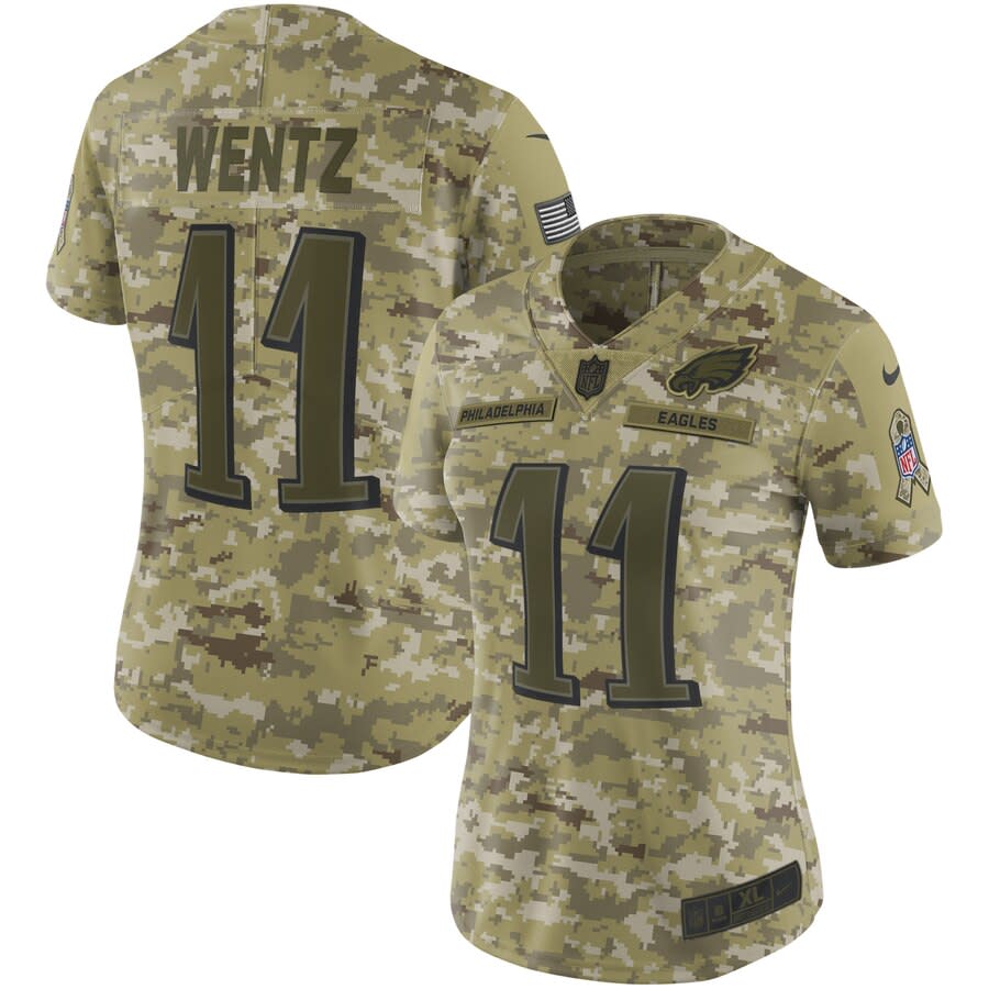 Women's Nike Wentz Eagles Salute to Service Jersey