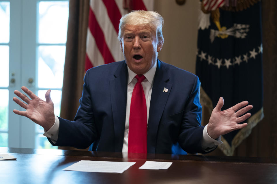 President Donald Trump spent weeks downplaying and discounting the potential severity of the coronavirus pandemic. (Photo: ASSOCIATED PRESS)