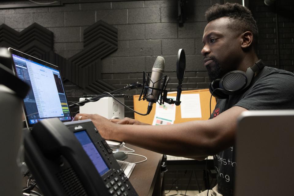 Creating a take-home recording lesson from Fellowship Hi-Crest Church's Studio 104, Brail Watson uses what he knows producing music to easily record simple daily vocal routines for a church member.