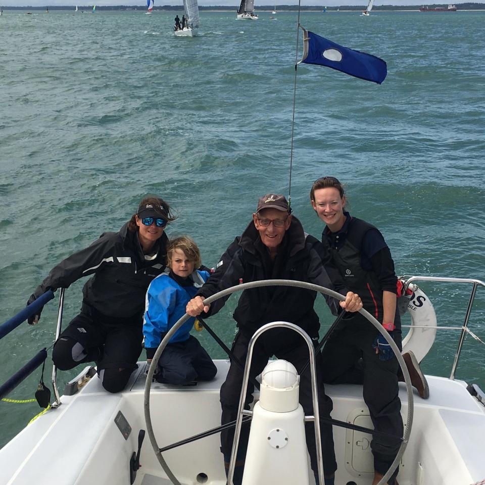 With family members on the Solent
