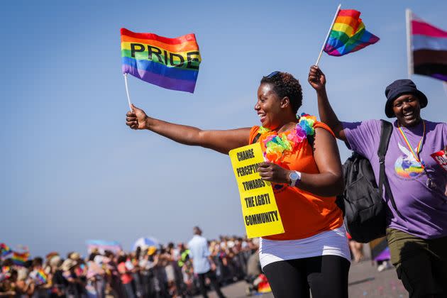 BRIGHTON, ENGLAND - AUGUST 06: Festival goers participate in the Pride LGBTQ+ Community Parade – ‘Love, Protest & Unity’ during attends Brighton Pride on August 06, 2022 in Brighton, England. (Photo by Tristan Fewings/Getty Images) (Photo: Tristan Fewings via Getty Images)