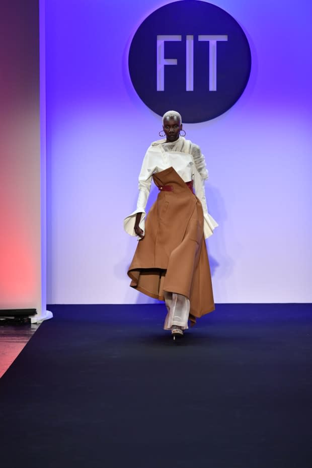 <p>A look from the 2019 FIT Future of Fashion show. Photo: Courtesy of FIT</p>