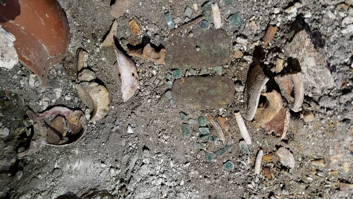 Underground tunnels dug by looters barely stopped just feet from the burial, according to archaeologists. Francisco Estrada-Belli/Tulane University
