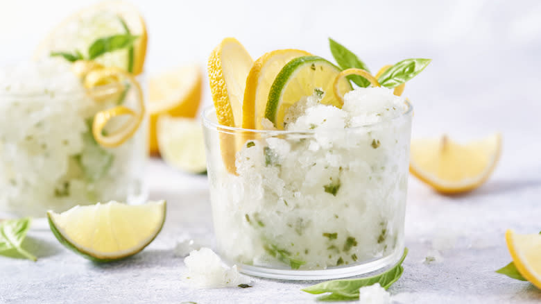 Citrus granita in glass