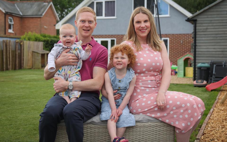 Toby and Leah Evans photographed with daughters Arabella and Aurora at their home in Dorset. - John Lawrence