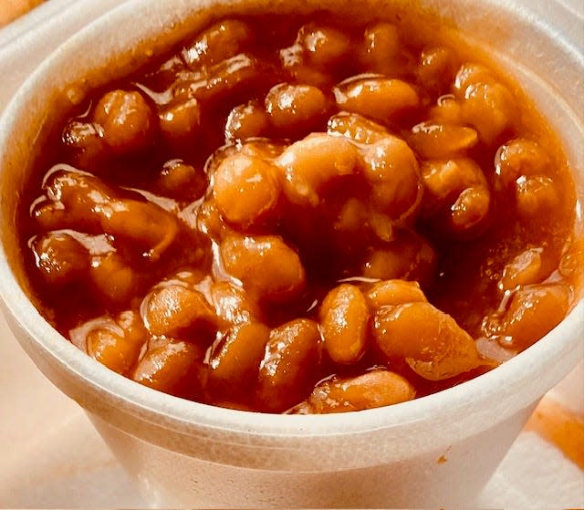 Dive into delicious baked beans, with a dose of sweet barbecue sauce.