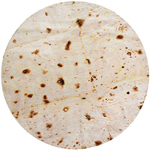 CASOFU Burritos Tortilla Blanket, Double Sided Giant Flour Tortilla Throw Blanket, Novelty Tortilla Blanket for Your Family, 285 GSM Soft and Comfortable Flannel Taco Blanket. (Beige, 71 inches) (Amazon / Amazon)