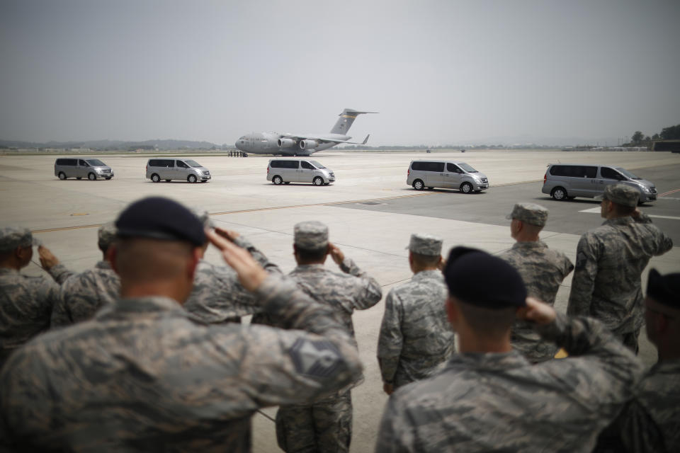 Remains of U.S. soldiers from the Korean War are repatriated