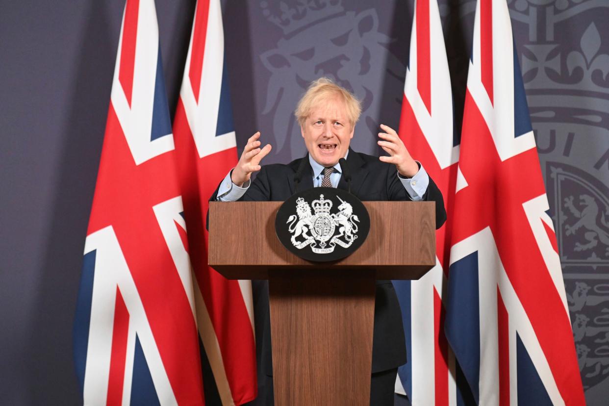 <p>Boris Johnson’s Brexit message played to the UK’s worst, isolationist instincts</p> (AP)