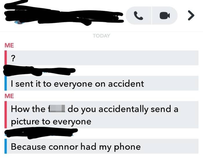 Person says they sent it to everyone "on accident" because Connor had their phone