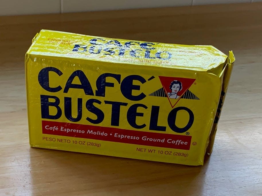 package of cafe bustelo coffee on a kitchen counter