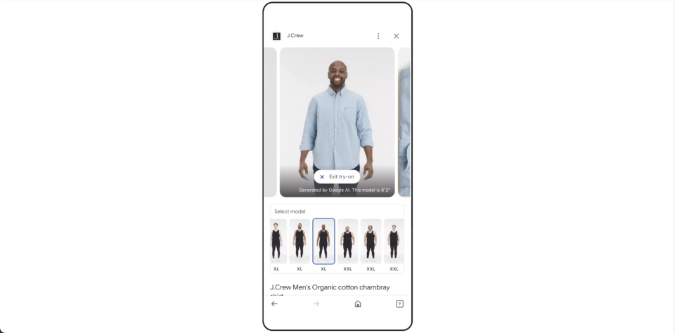 Google’s virtual apparel try-on was first announced in June 2023, but gets a new spotlight as part of its latest push to make fashion shopping more personalized.