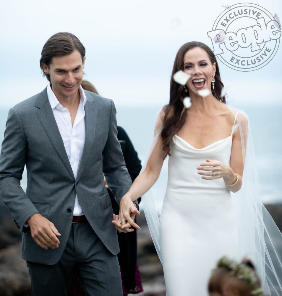 From left: Craig Coyne and Barbara Pierce Bush at their October wedding in Maine | Allison V. Smith