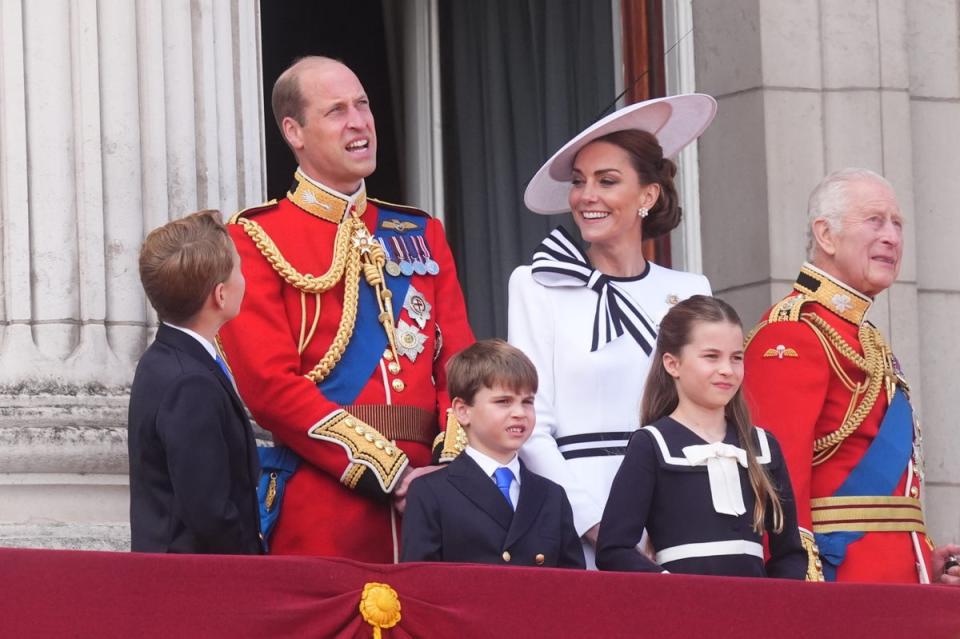 The royal family pictured at the Trooping the Colour ceremony in central London on June 15 (James Manning/PA Wire)