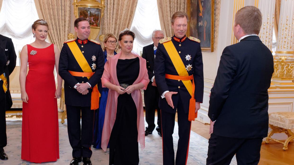 Hereditary Grand Duchess Stephanie with Hereditary Grand Duke Guillaume, Grand Duchess Maria Teresa and Grand Duke Henri