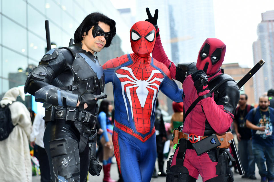 Nightwing, Spider-Man and Deadpool.