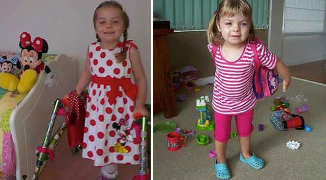 The family discovered Chloe's condition after she was left struggling to walk. Photo: Facebook/ Save Chloe Saxby