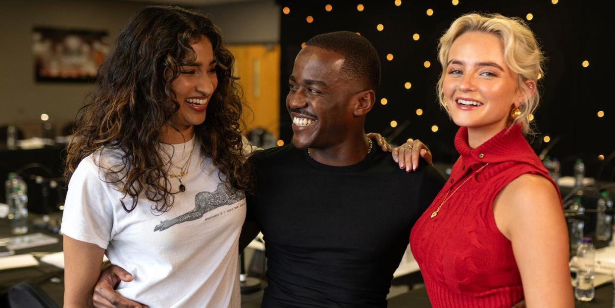 varada sethu, ncuti gatwa and millie gibson at doctor who script reading