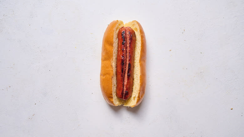 Hot dog inside bun