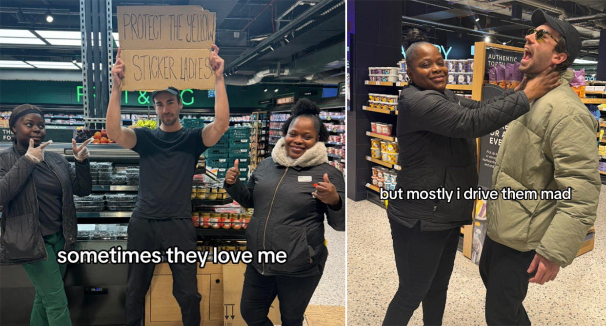 Charlie said he's been embraced by the 'yellow sticker ladies' at his local M&S store. (TikTok)