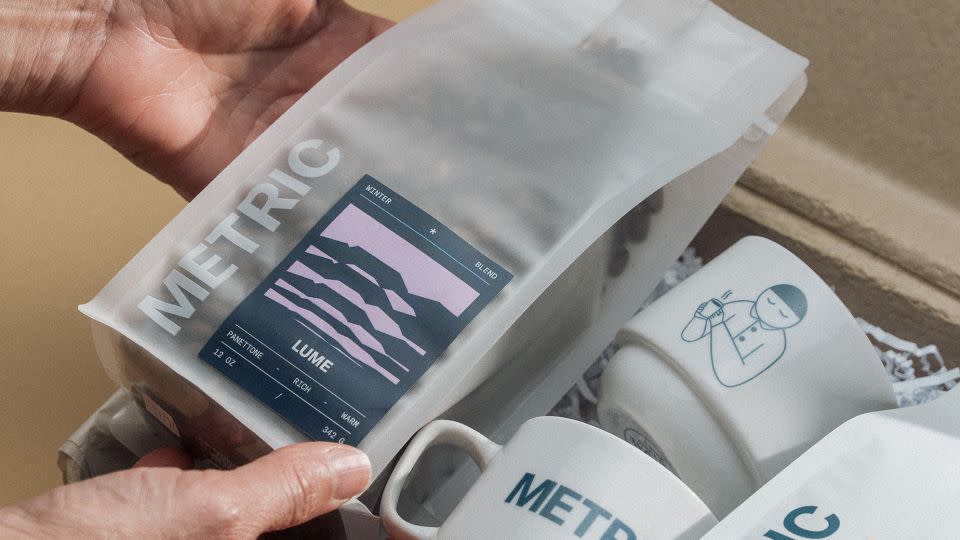 A nod to its B corp accreditation, Metric Coffee’s packaging is meant to symbolize its transparency and sustainability practices. - Carlos Artalejo/Metric Coffee/Courtesy gestalten