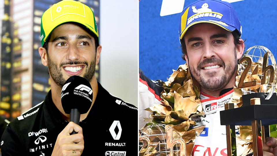 Renault is likely to announce two-time F1 champion Fernando Alonso as Daniel Ricciardo's replacement for the 2021 F1 season. Pictures: Getty Images