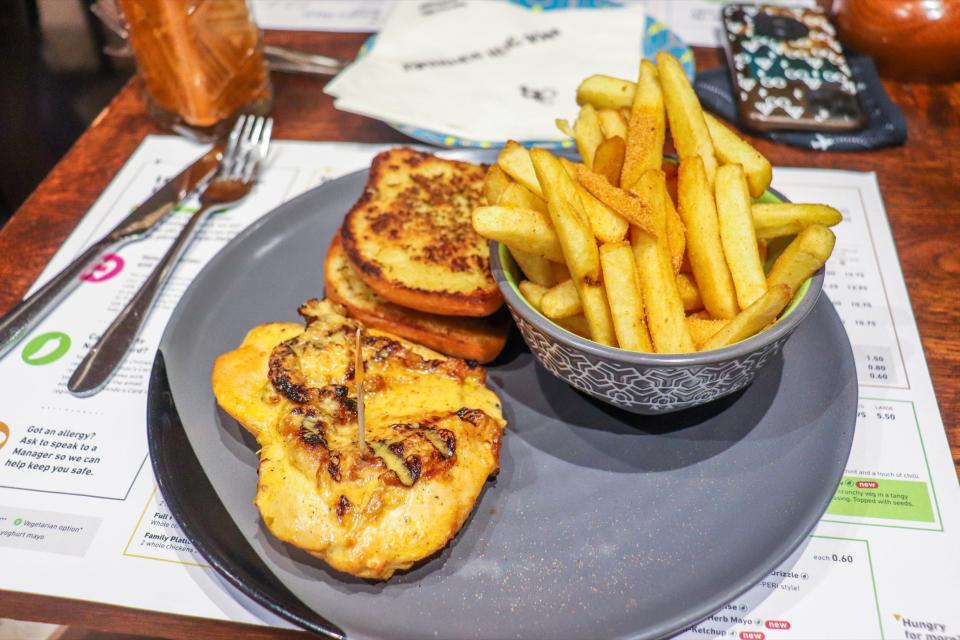 Eating at Nando's in London