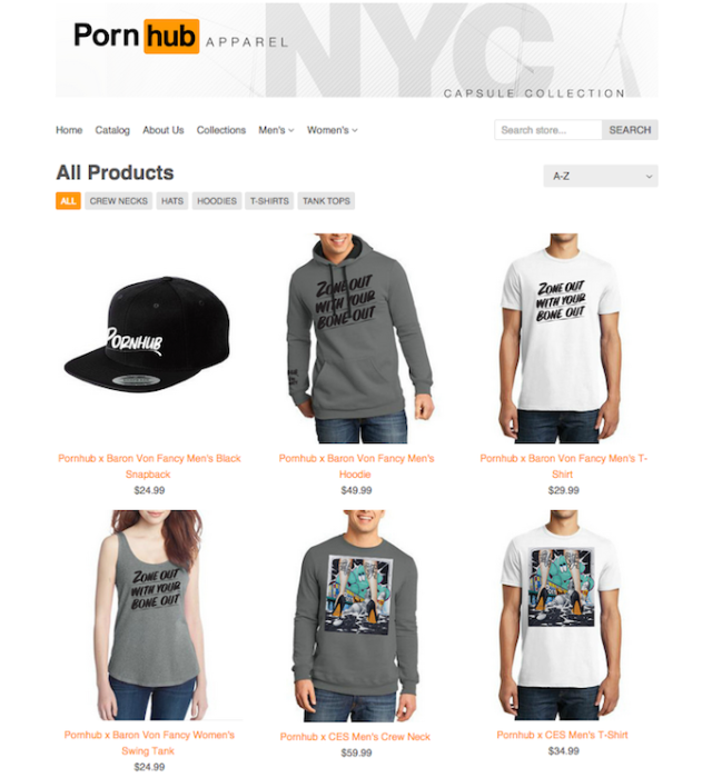 640px x 700px - Pornhub Rolls Out New NYC-based Fashion Line; Erects Pop-Up Shop at NYC Hot  Dog Spot