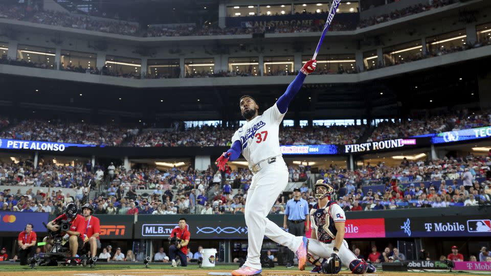 Hernández competes in the 2024 Home Run Derby. - Stacy Revere/Getty Images