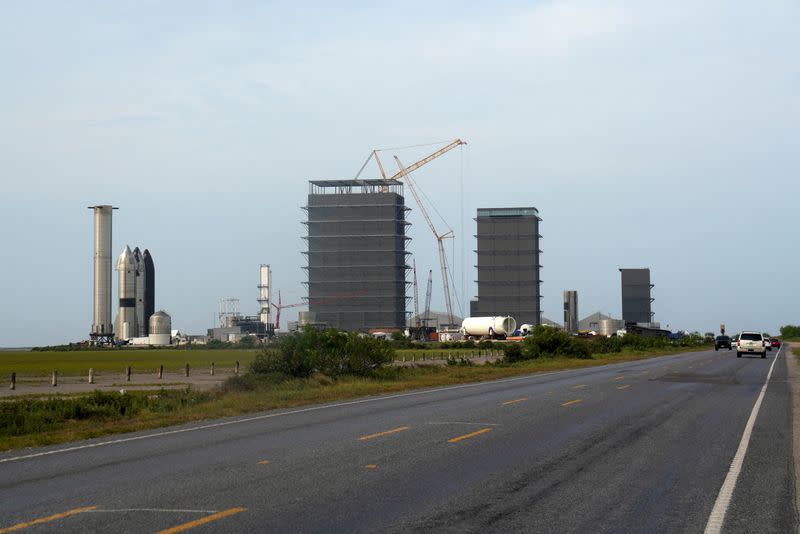 FILE PHOTO: Starship prototypes are pictured at the SpaceX South Texas launch site in Brownsville, Texas