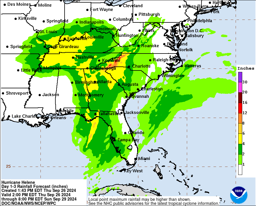 L'ouragan Helene devrait toucher terre dans la région de Big Bend jeudi soir. Les pires restes du système météorologique devraient frapper la région de Louisville tout au long de vendredi.