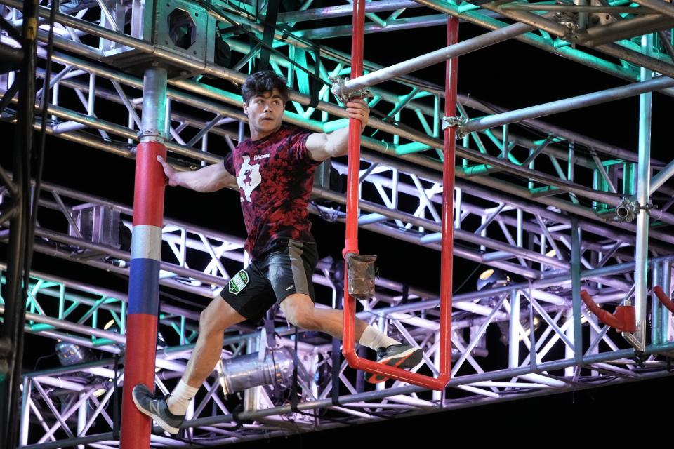 Vance Walker, 18, competes in the "American Ninja Warrior" finals.