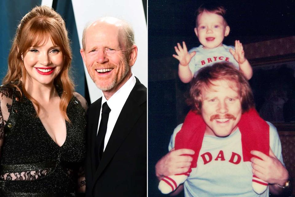 <p>Ian West/PA Images via Getty; Bryce Dallas Howard/Instagram</p> Bryce Dallas Howard and Ron Howard