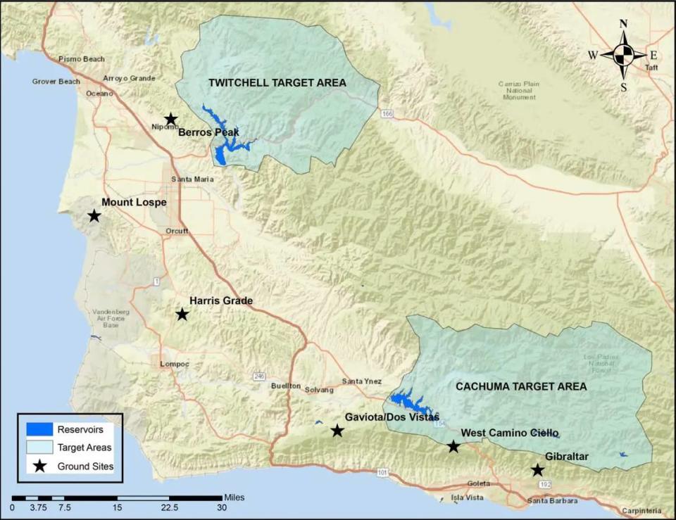 These ground-based cloud seeding sites serve Santa Barbara County.