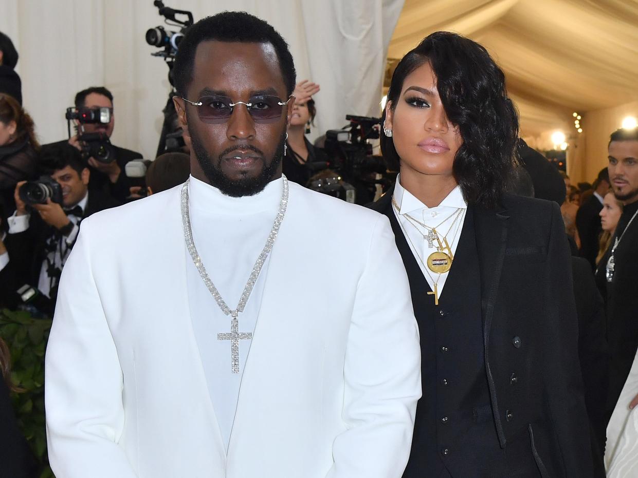 Sean 'Diddy' Combs and Cassie Ventura arrives for the 2018 Met Gala at the Metropolitan Museum of Art in New York. The Gala's 2018 theme is Heavenly Bodies: Fashion and the Catholic Imagination.