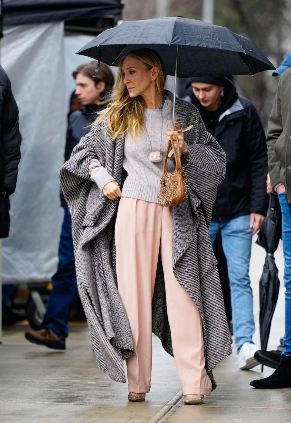 new york, new york january 31 sarah jessica parker on location for and just like that on january 31, 2023 in new york city photo by gothamgc images