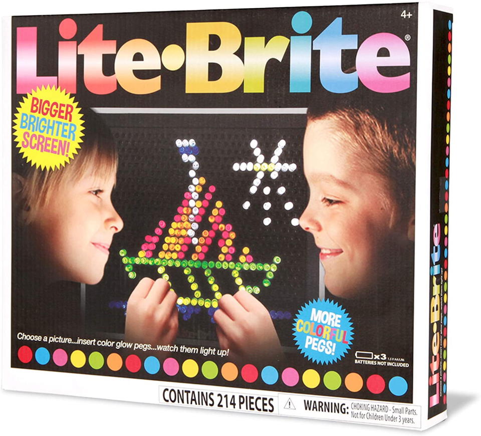 <p><a href="https://go.redirectingat.com?id=74968X1596630&url=https%3A%2F%2Fwww.walmart.com%2Fip%2FBasic-Fun-Lite-Brite-Ultimate-Classic-Retro-and-Vintage-Toy-Gift-for-Girls-and-Boys-Ages-4%2F396176306&sref=https%3A%2F%2Fwww.thepioneerwoman.com%2Fjust-for-fun%2Fg43774935%2Fwalmart-nostalgic-products%2F" rel="nofollow noopener" target="_blank" data-ylk="slk:Shop Now;elm:context_link;itc:0;sec:content-canvas" class="link ">Shop Now</a></p><p>Lite-Brite</p><p>$29.90</p><p>walmart.com</p>